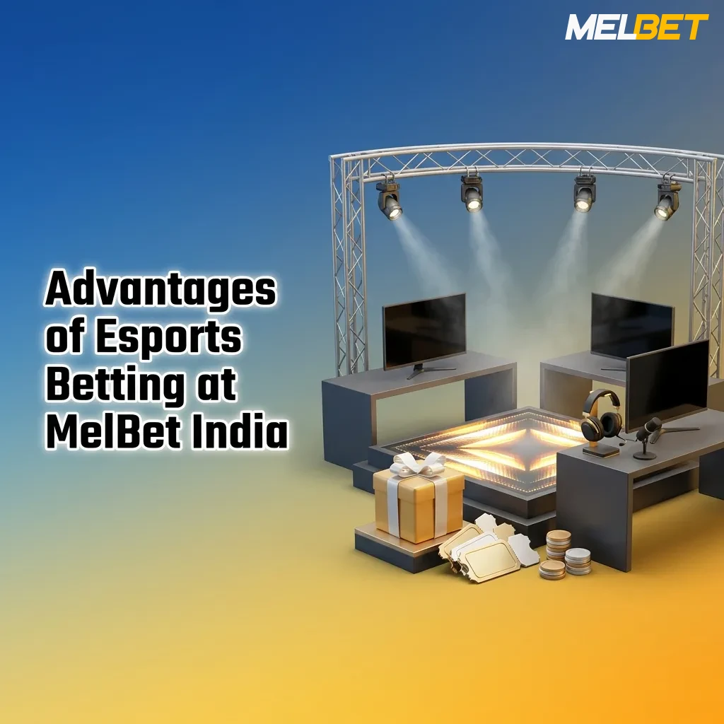MelBet India esports betting platform interface showing bonus offers, payment methods, and mobile app features for Indian users