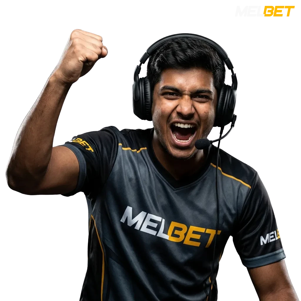 MelBet esports betting platform showing competitive gaming tournaments and bonus offers for Indian players