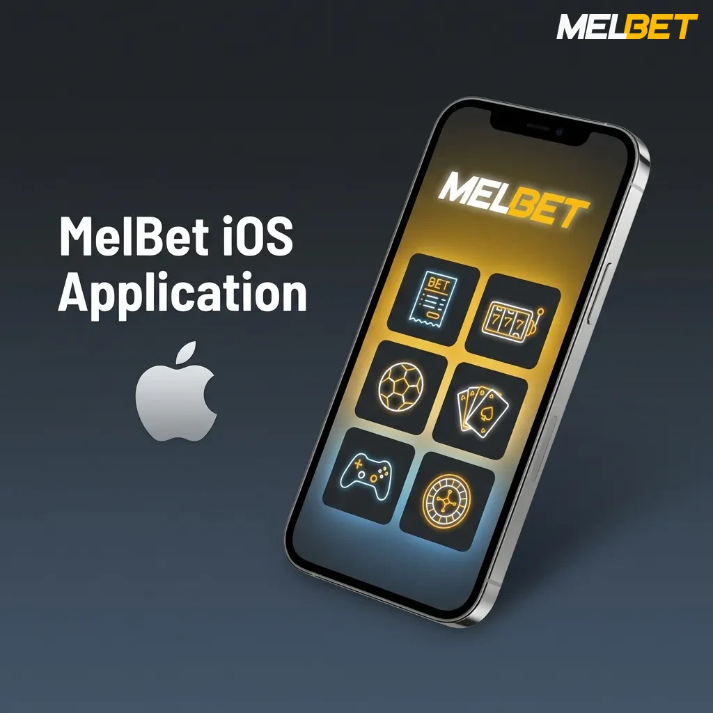 MelBet iOS app interface showing betting and casino features on iPhone and iPad devices