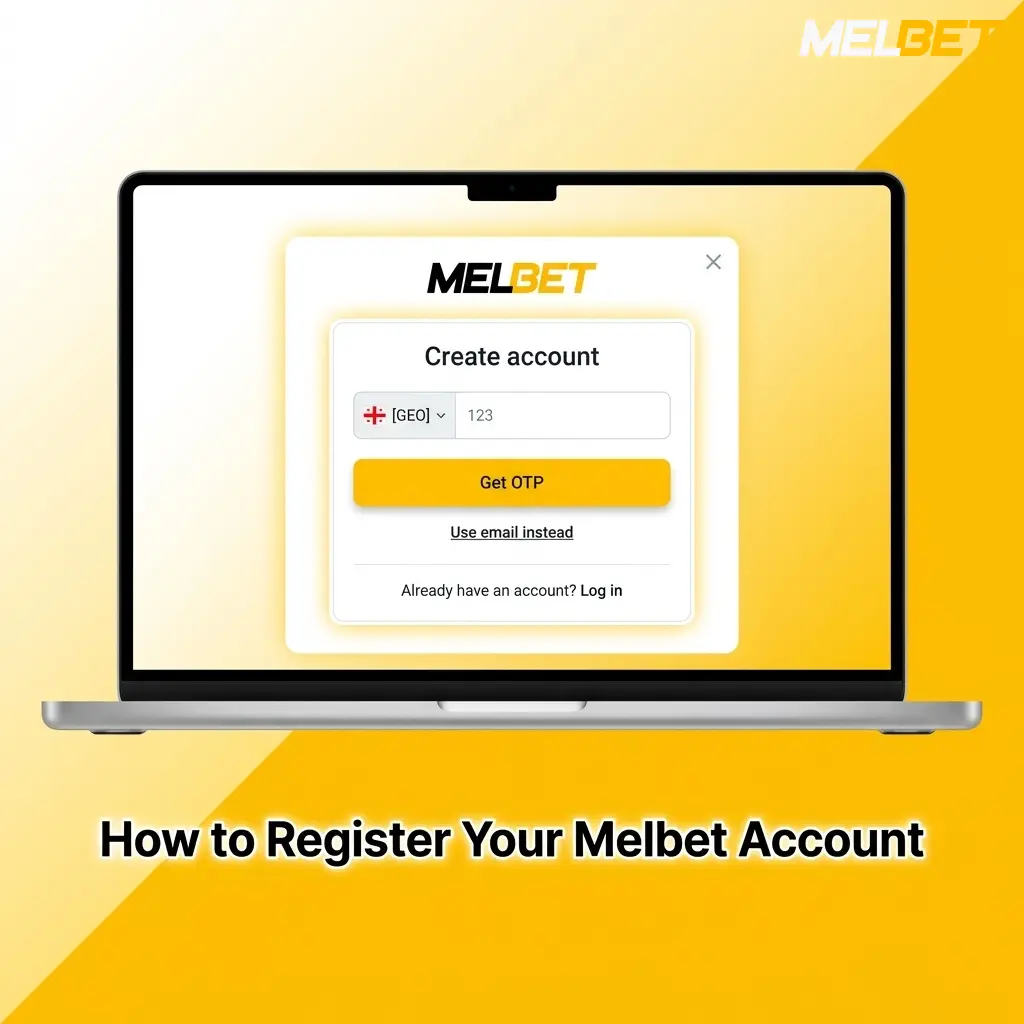 Melbet account registration form showing sign-up options including phone, email, and one-click methods for new users