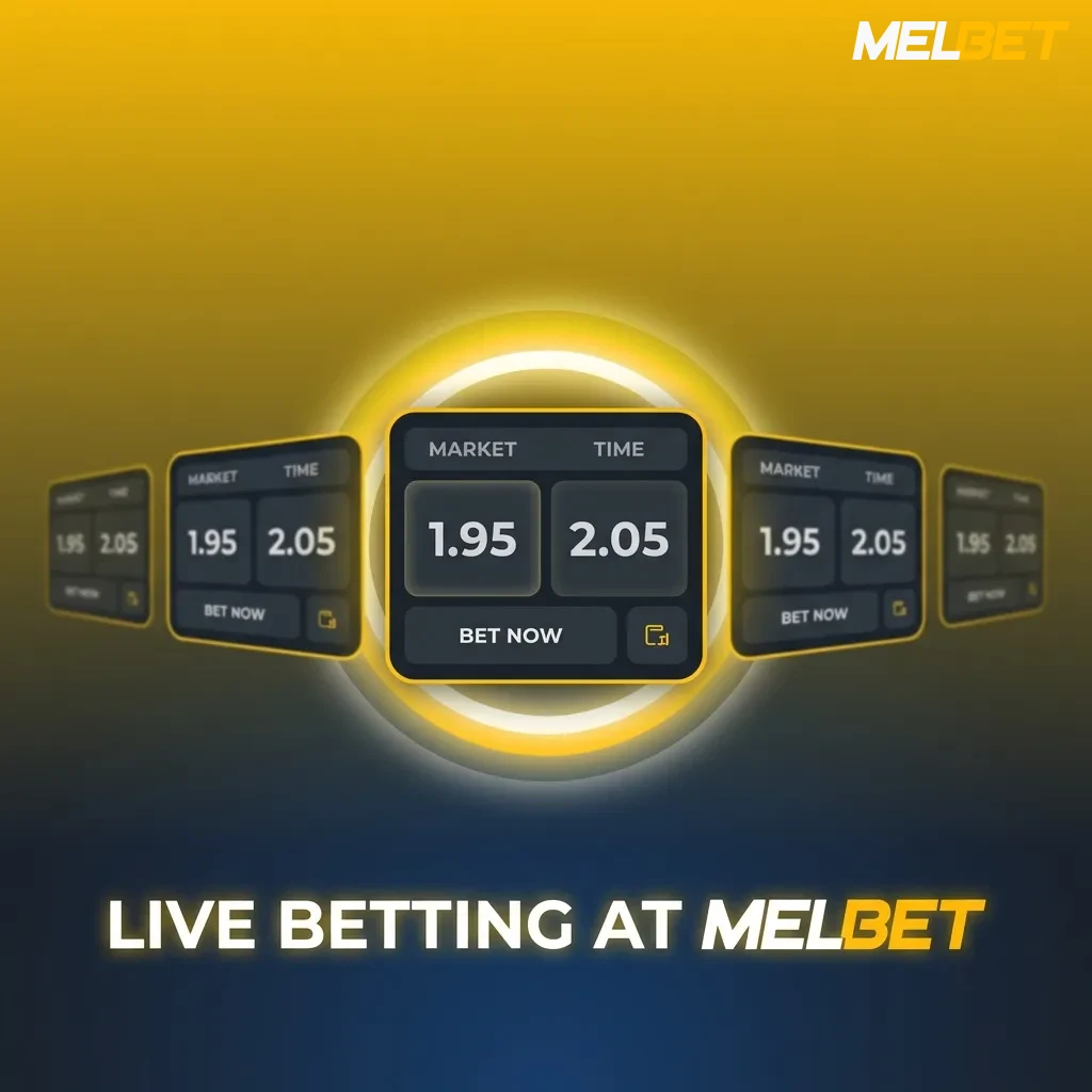 MelBet live betting interface showing real-time odds updates for cricket, football, tennis, and basketball matches