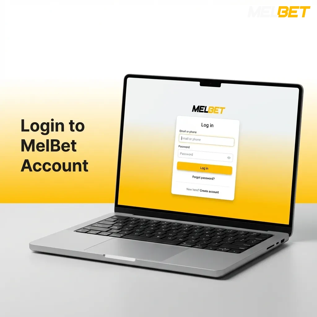 MelBet login page showing email and password fields with login button for account access