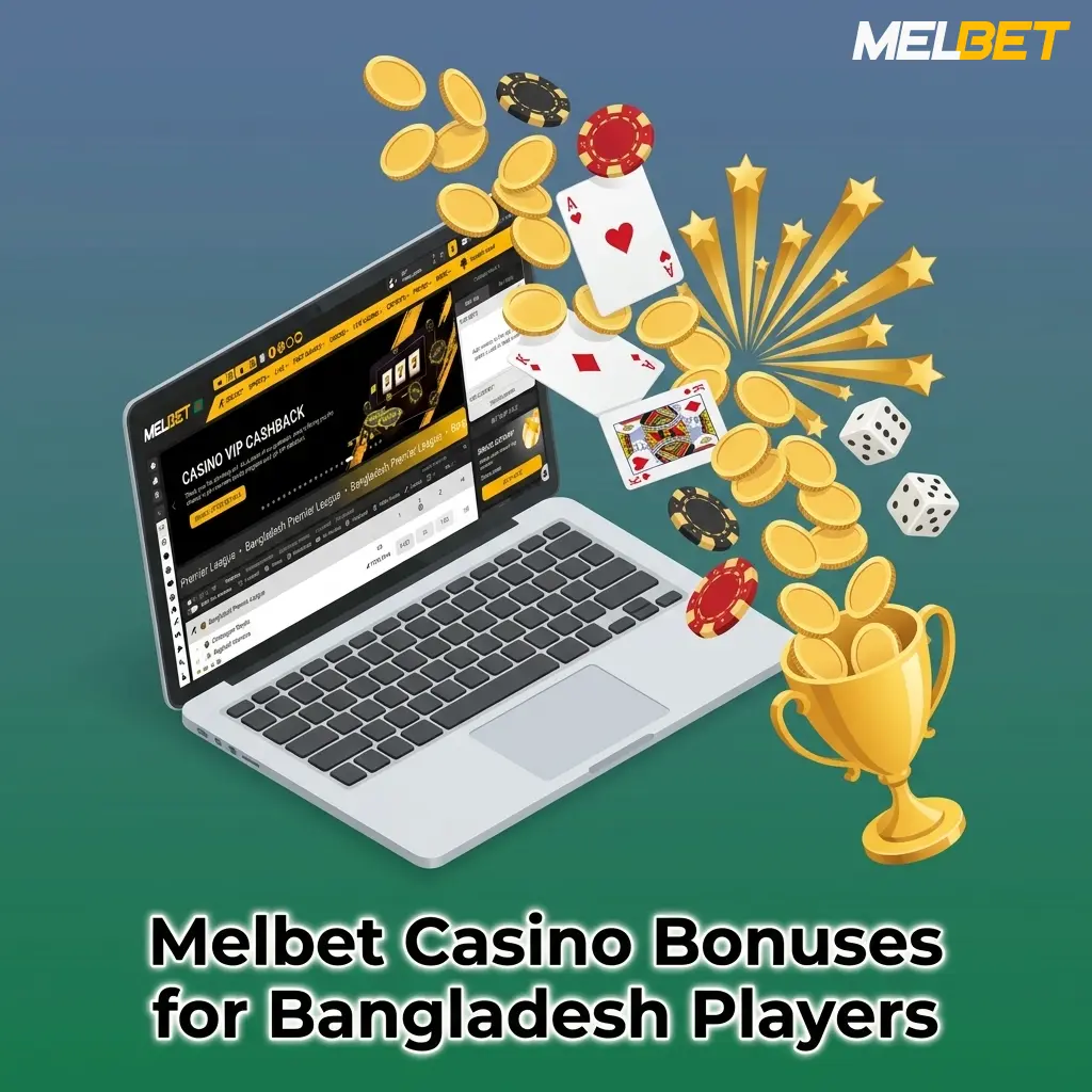 Melbet Casino bonuses for Bangladesh players including welcome match, reload, cashback, free spins, and lottery promotions