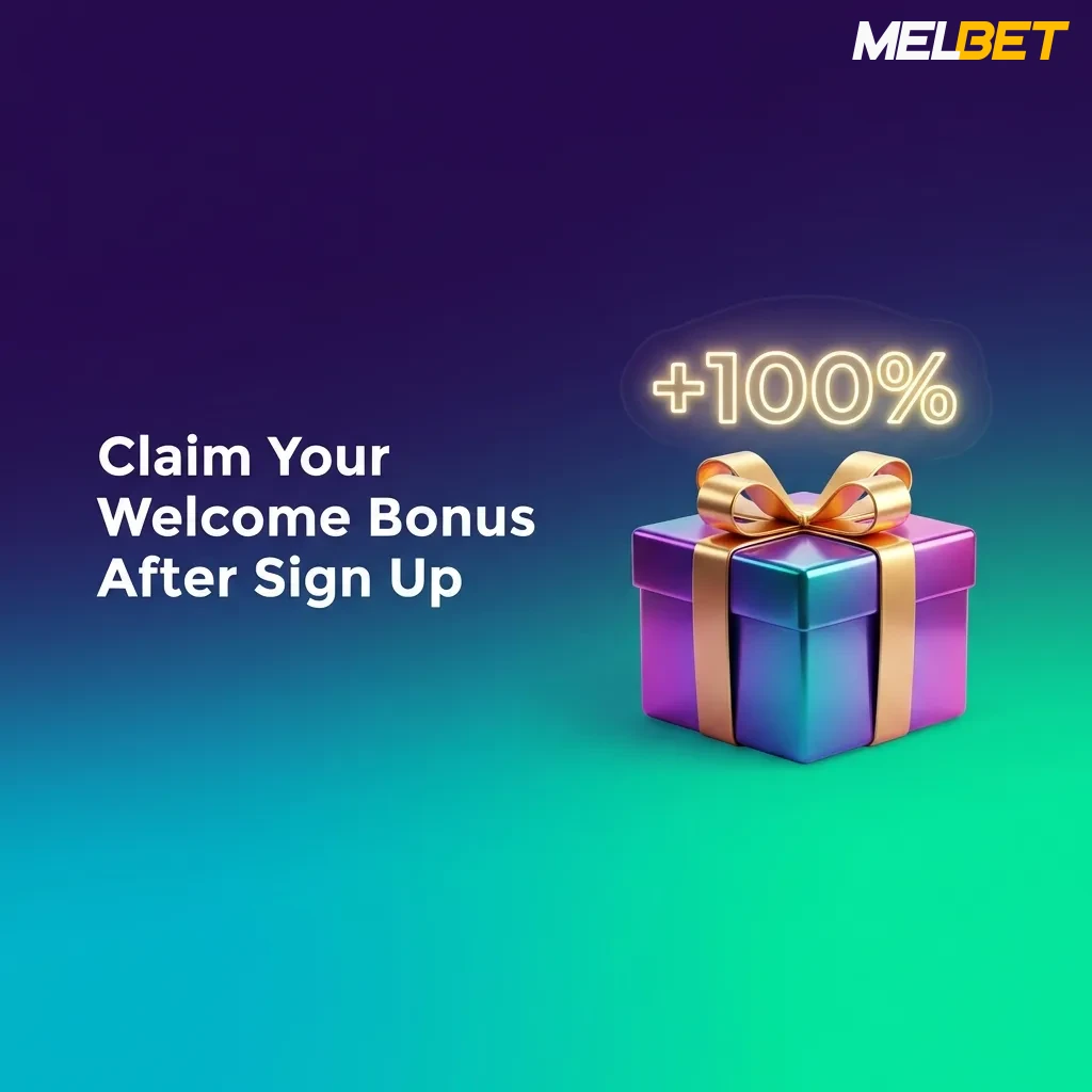 MelBet welcome bonus offer showing 450% match up to 315,000 BDT plus 250 free spins for new players after sign up