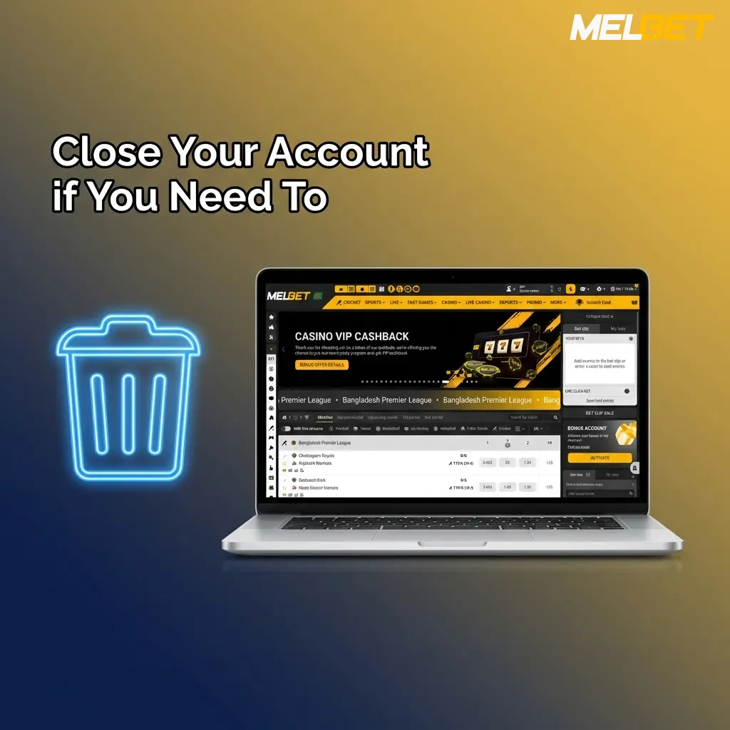 Person closing online gambling account permanently through customer support for responsible gaming reasons