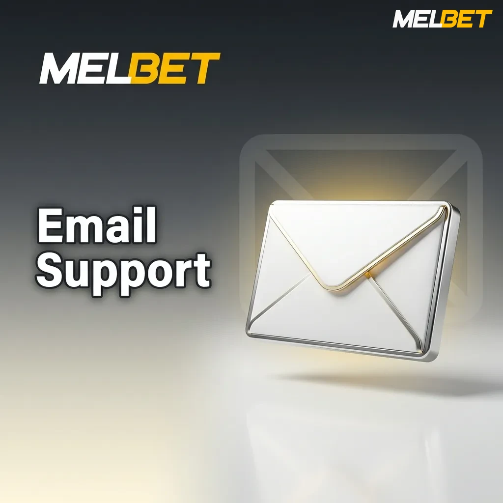 Email support icon for Melbet customer service with inbox and message symbols for detailed query assistance