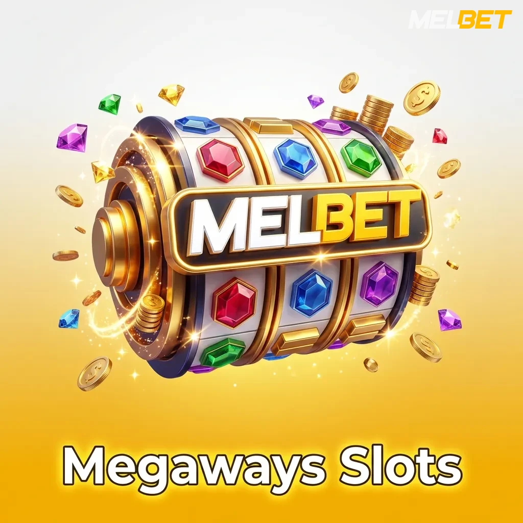Colorful slot machine reels showing Megaways game mechanics with multiple symbols and cascading win patterns