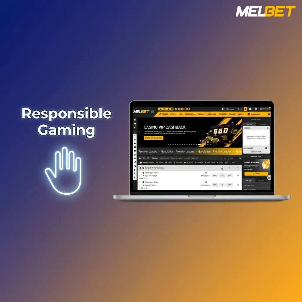 MelBet responsible gaming tools including deposit limits, self-exclusion options, and customer support resources.