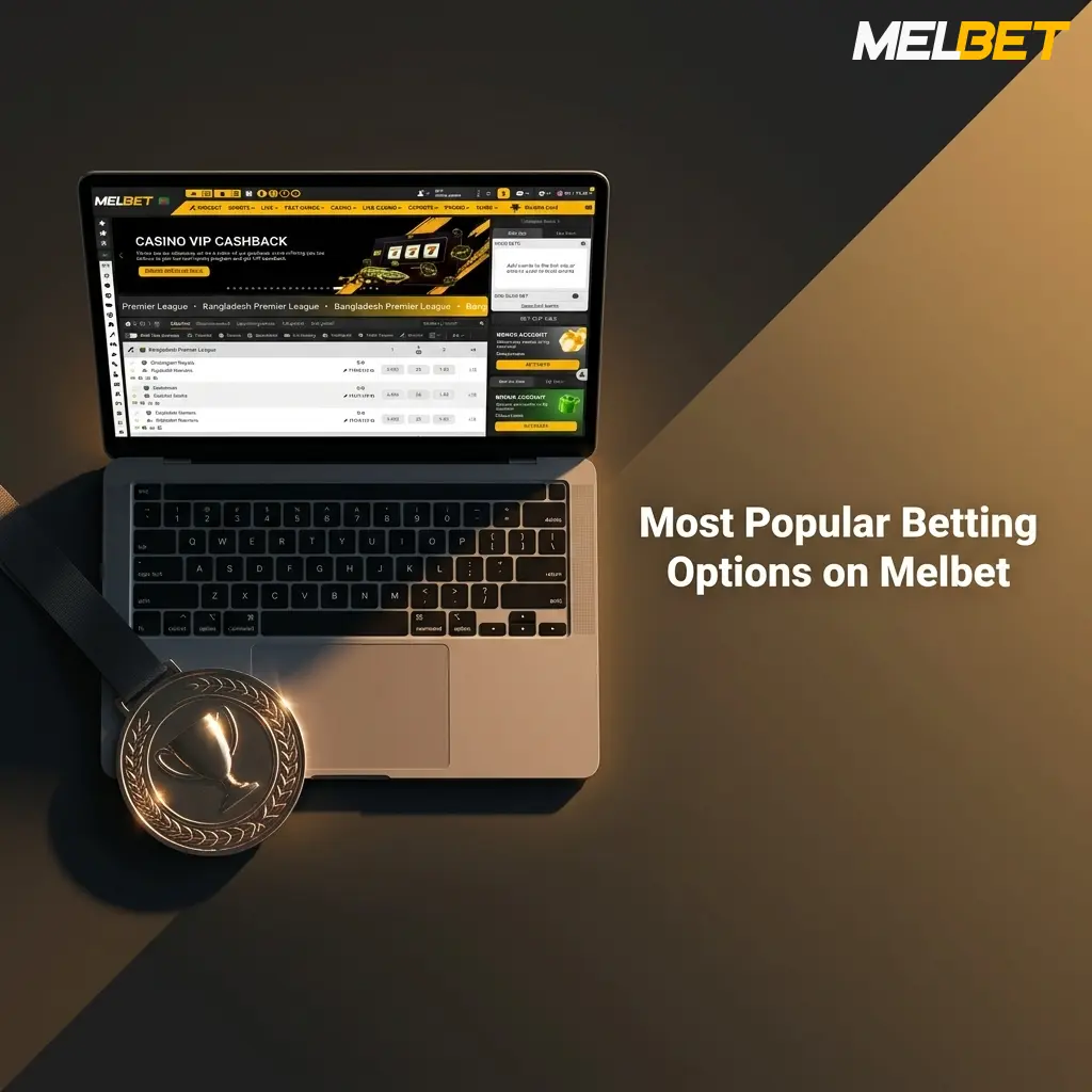 Melbet betting options interface showing pre-match, live, and multi-live wagering formats for Bangladesh players