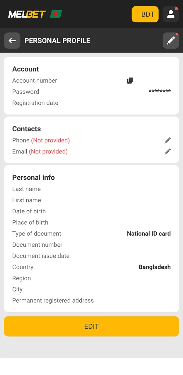 Verify your Melbet account to start playing Aviator.