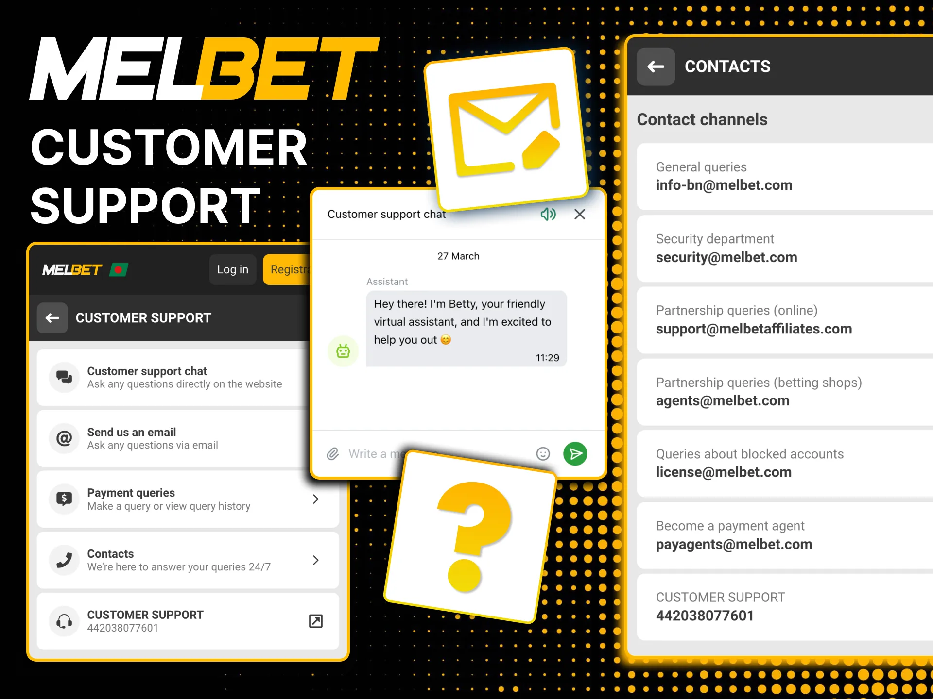 Melbet offers 24/7 support in Bengali and English.