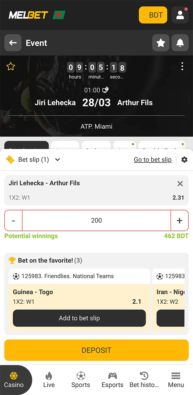 Complete the betting process at the Melbet bookmaker.